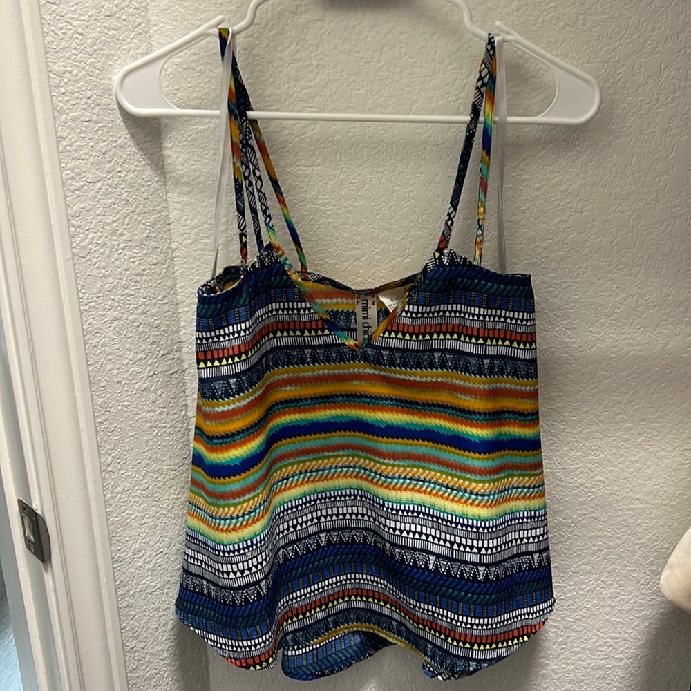 Rainbow tribal tank top